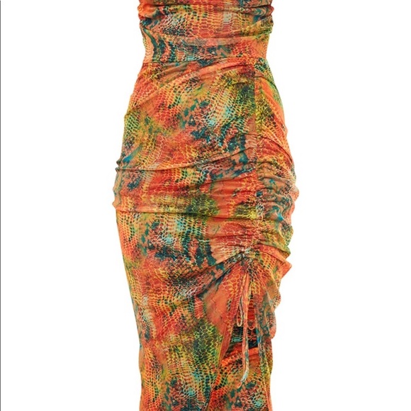 Multi Snake Print Mesh Strappy dress - Picture 2 of 6